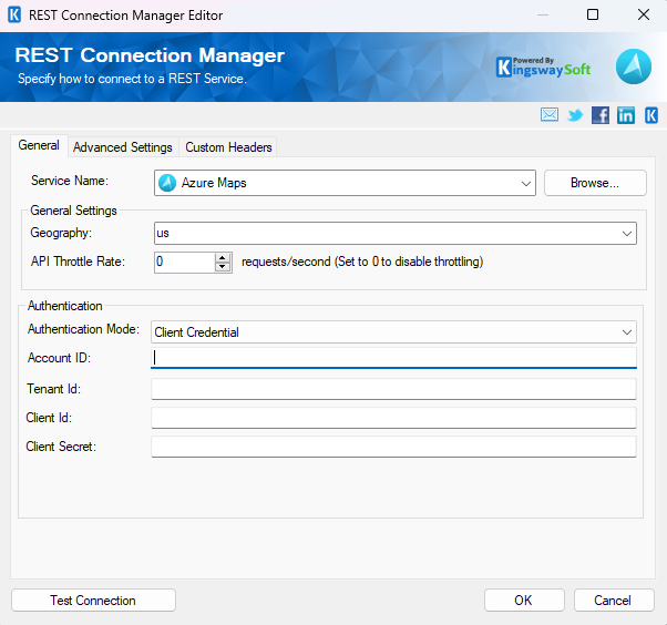 Azure Maps Connection Manager - Client Credentials